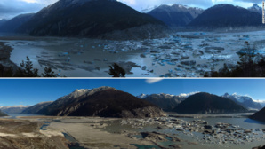 Lake Cachet II in Aysen, Chilean Patagonia, disappeared because of rising temperatures driven by climate change, experts say. (c) CNN