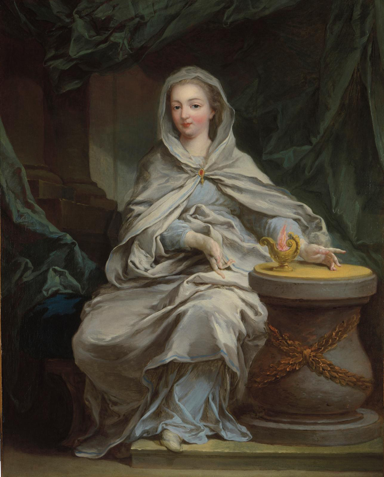 Charles Amédée Philippe Van Loo (1717-1795), Portrait de femme en vestale (Portrait of a Woman as a Vestal). Sold at Fine Arts Paris online. Courtesy Antoine Tarantino, Fine Arts Paris