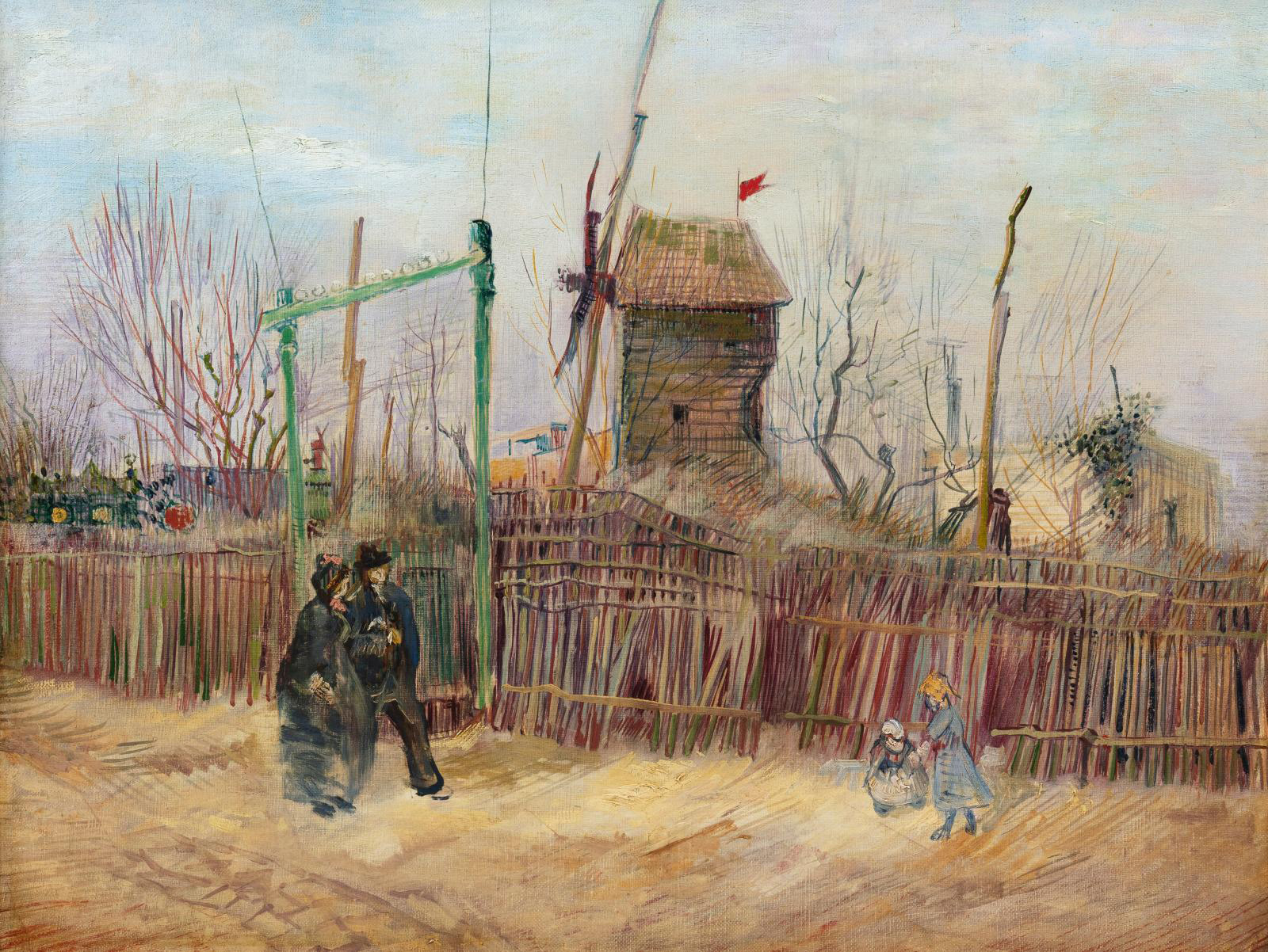 Vincent Van Gogh (1853-1890), Scène de rue à Montmartre (Impasse des Deux Frères et le moulin à Poivre), 1887, oil on canvas, 46.1 x 61.3 cm (18.14 x 24.16 in). Estimate: €5,000,000/8,000,000 Vincent Van Gogh (1853-1890), Scène de rue à Montmartre (Impasse des Deux Frères et le moulin à Poivre), 1887, oil on canvas, 46.1 x 61.3 cm (18.14 x 24.16 in). Estimate: €5,000,000/8,000,000