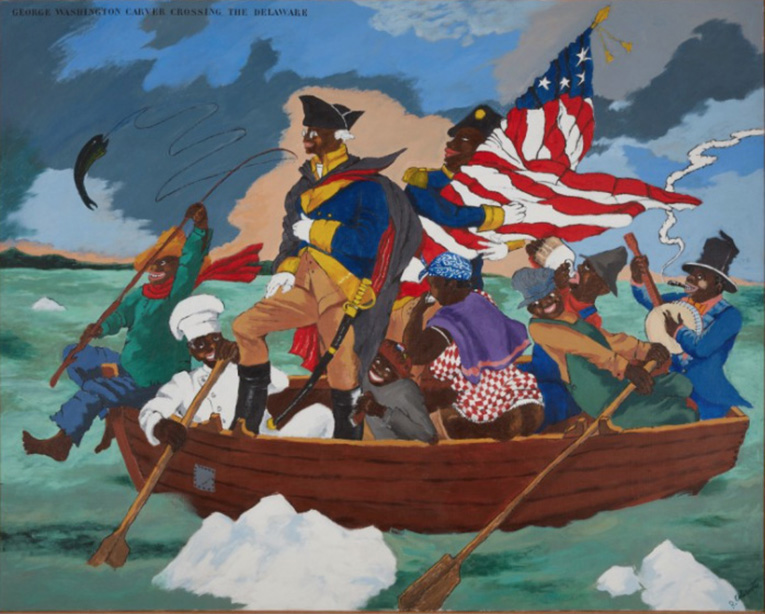 George Washington Carver Crossing the Delaware (1975), to be sold at Sotheby's New York on May 12, is estimated at $9/12 M.