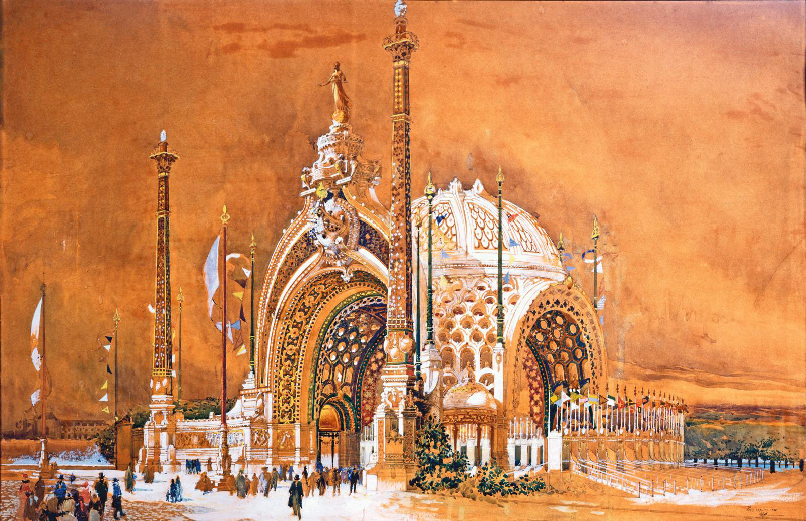 René Binet, Design for the Monumental Door of the 1900 Universal Exhibition, 1898, watercolor, 62 x 95 cm/24.4 x 37.4 in, Musées de Sens.