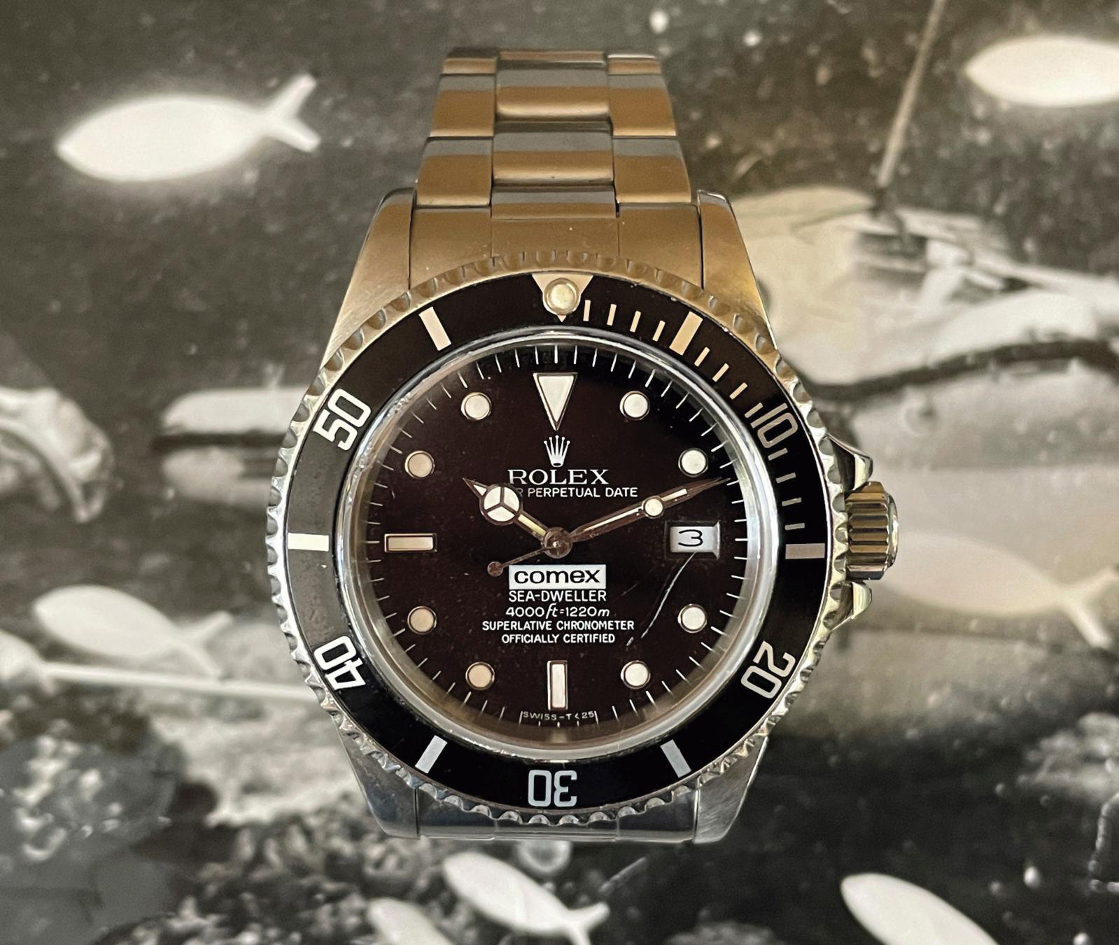 Rolex “Sea-Dweller Comex 4000 ft=1220m 3151”, reference 16660, no. 9304600, diver's wristwatch in steel, diam. 4 cm/1.57 in. Estimate: €50,000/70,000