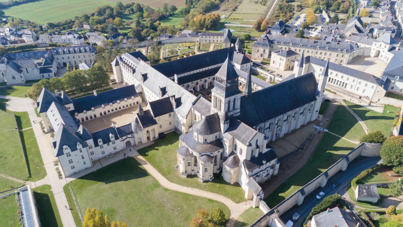 The Royal Abbaye of Fontevraud (sky view). © Région Pays de la Loire / M. Gross