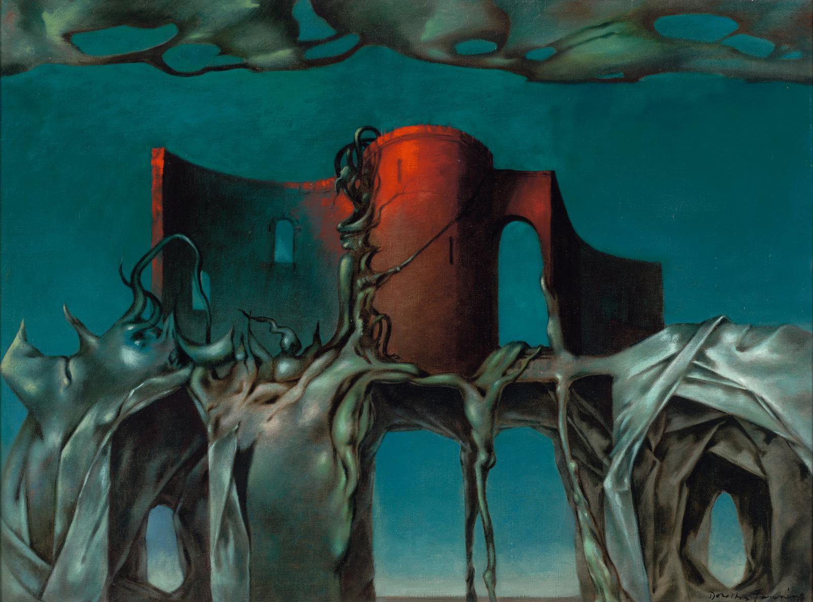 Dorothea Tanning (1910-2012), The Witch, 1950, oil on canvas, 46 x 61 cm/18.1 x 24 in. Courtesy of Gallery Wendi Norris, San Francisco Dorothea Tanning (1910-2012), The Witch, 1950, oil on canvas, 46 x 61 cm/18.1 x 24 in. Courtesy of Gallery Wendi Norris, San Francisco