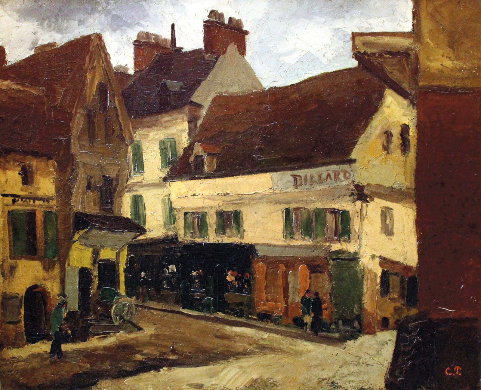 This oil on canvas by Camille Pissarro, Une place à la Roche-Guyon (A Square in La Roche-Guyon), 1867 (50 x 61 cm/19.7 x 24 in) was lot no. 362 of the sale of Armand Dorville's estate in Nice in June 1942. It was purchased by the Nationalgalerie in Berlin in 1961 from the A. Tooth Gallery, London. On April 14, the president of the Berlin museums, Hermann Parzinger, accepted the principle of "restitution", while suggesting an arrangement with the family whereby the painting could remain in the museum.