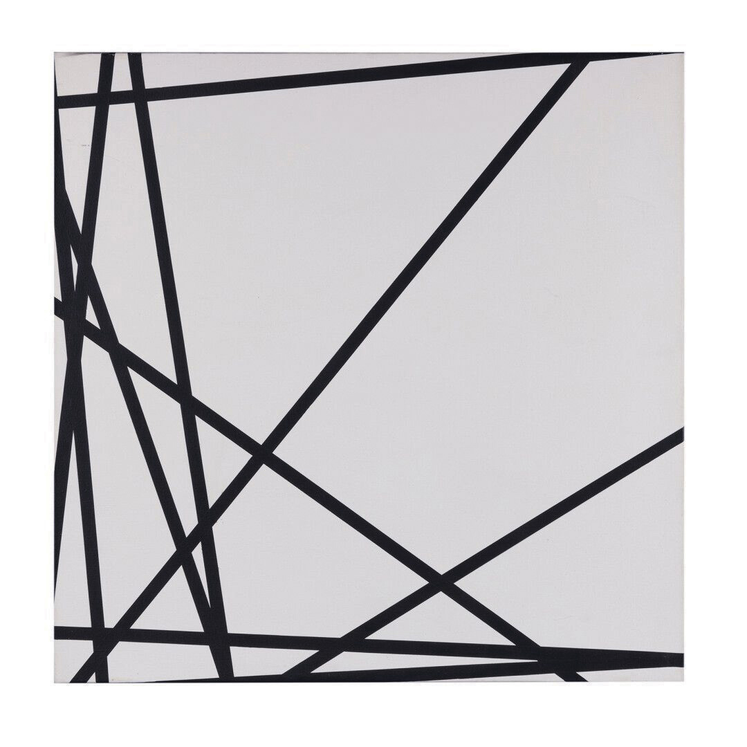 François Morellet (1926–2016), Dix lignes au hasard (Ten Random Lines), 1975, acrylic on canvas, signed, dated and numbered 6/10 on the back, 60 x 60 cm/23.62 x 23.62 in. Estimate: €20,000/30,000 François Morellet (1926–2016), Dix lignes au hasard (Ten Random Lines), 1975, acrylic on canvas, signed, dated and numbered 6/10 on the back, 60 x 60 cm/23.62 x 23.62 in. Estimate: €20,000/30,000