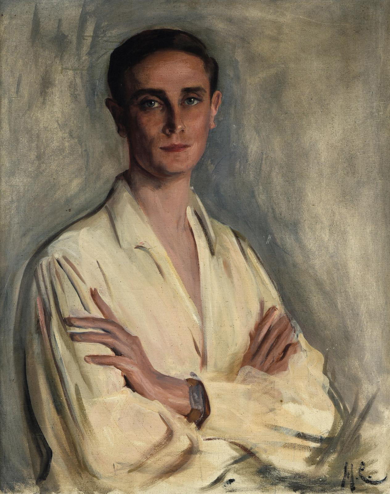 Early 20th-century Russian School, Portrait of Prince Felix Felixovich Yusupov (1887-1967), oil on canvas signed with the initials M.C., 80 x 63 cm/31.5 x 24.8 in. Estimate: €30,000/50,000