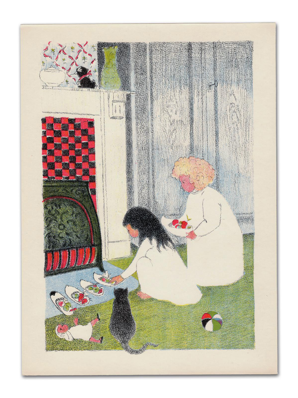 Léon Spilliaert (1881-1946), Plaisirs d’hiver (Winter Pleasures), Brussels, Édition de l’Art Décoratif C. Dangotte, Collection du Petit Artiste, [Imprimerie J.-E. Goossens], 1918; one of the book’s 10 lithographs, the first of 100 copies on imperial paper from Japan, numbered 1-100 by the press and signed in ink by the artist. Pierre Coumans, Belgium. Courtesy Librairie Pierre Coumans, Belgique