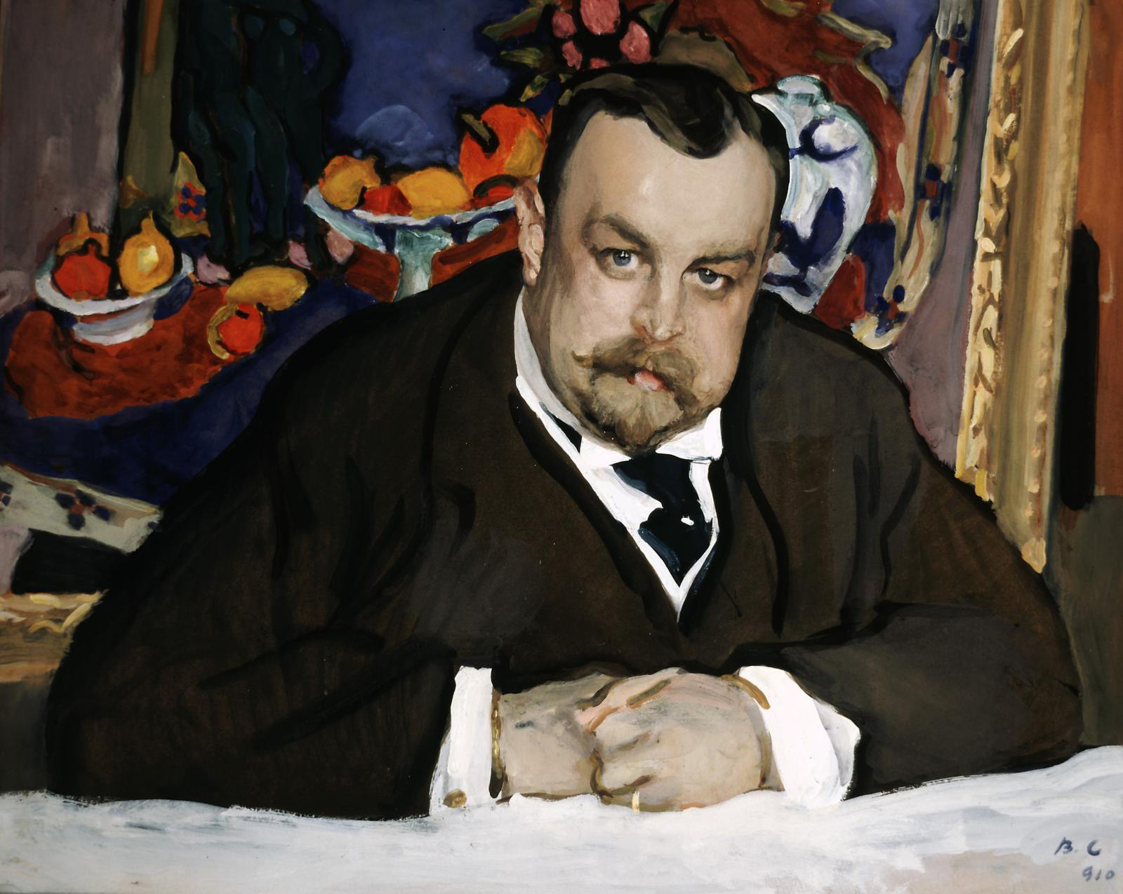 Valentin Serov (1865–1911), Portrait du collectionneur Ivan Morozov (Portrait of the Collector Ivan Morozov, 1910), tempera on cardboard, 63.5 x 77 cm/25 x 30.31 in. Tretyakov National Gallery, Moscow