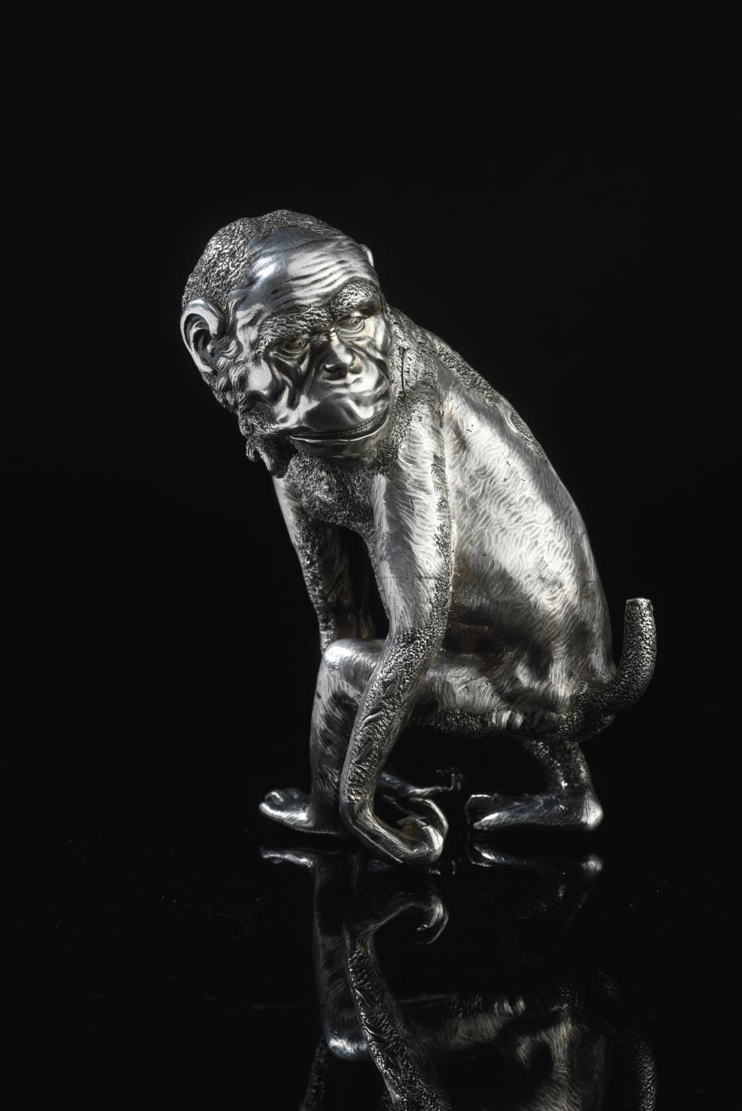 A Clever Monkey Cigar Lighter by Fabergé