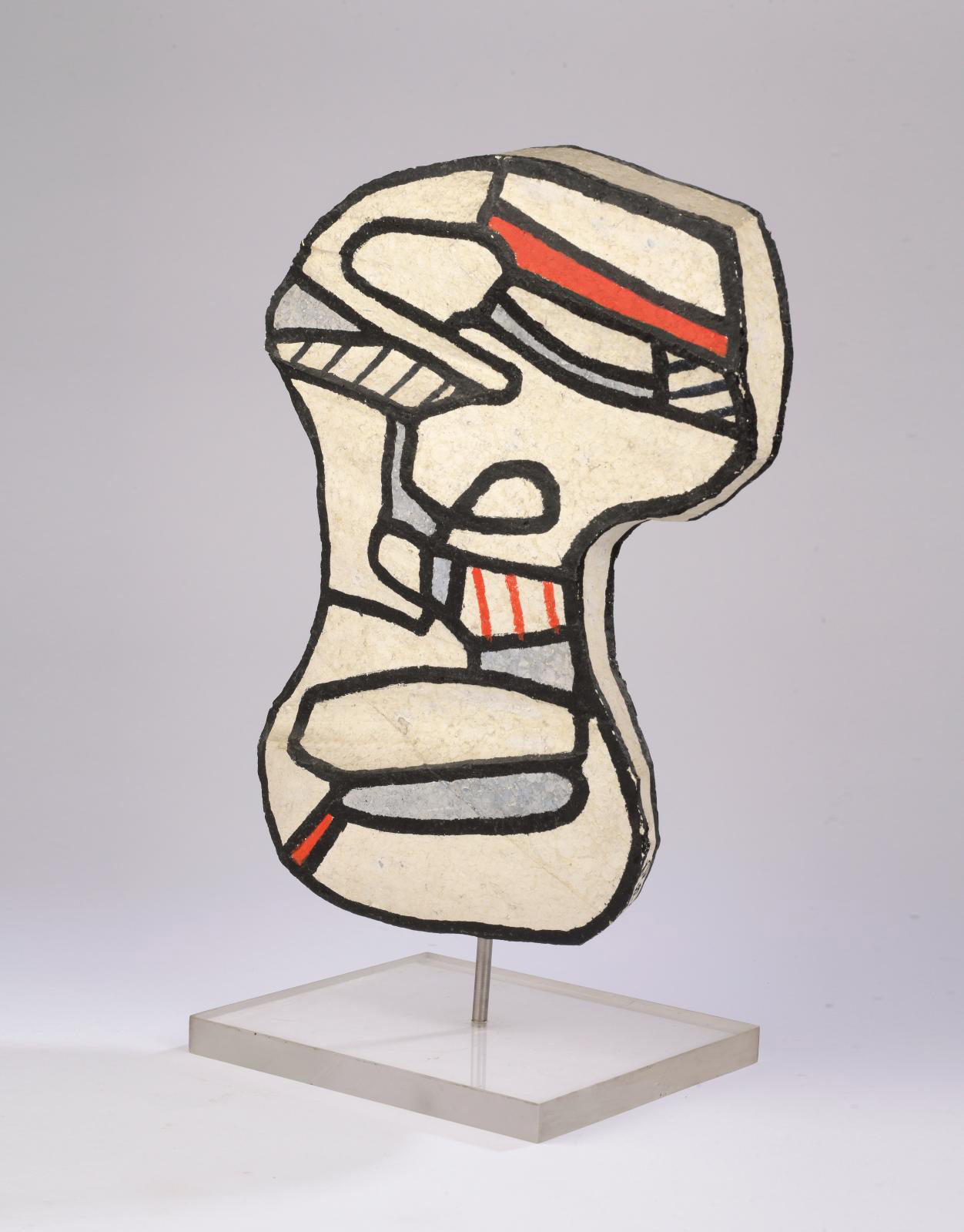 Jean Dubuffet (1901-1985), Masque de théâtre IV, 6 mars 1969 (Theater Mask IV, March 6, 1969), transfer on polyester, one-off piece originally mounted on a Plexiglas base, 39.5 x 31.5 x 5 cm/15.55 x 12.40 x 1.96 in. Estimate: €80,000/120,000 Jean Dubuffet (1901-1985), Masque de théâtre IV, 6 mars 1969 (Theater Mask IV, March 6, 1969), transfer on polyester, one-off piece originally mounted on a Plexiglas base, 39.5 x 31.5 x 5 cm/15.55 x 12.40 x 1.96 in. Estimate: €80,000/120,000