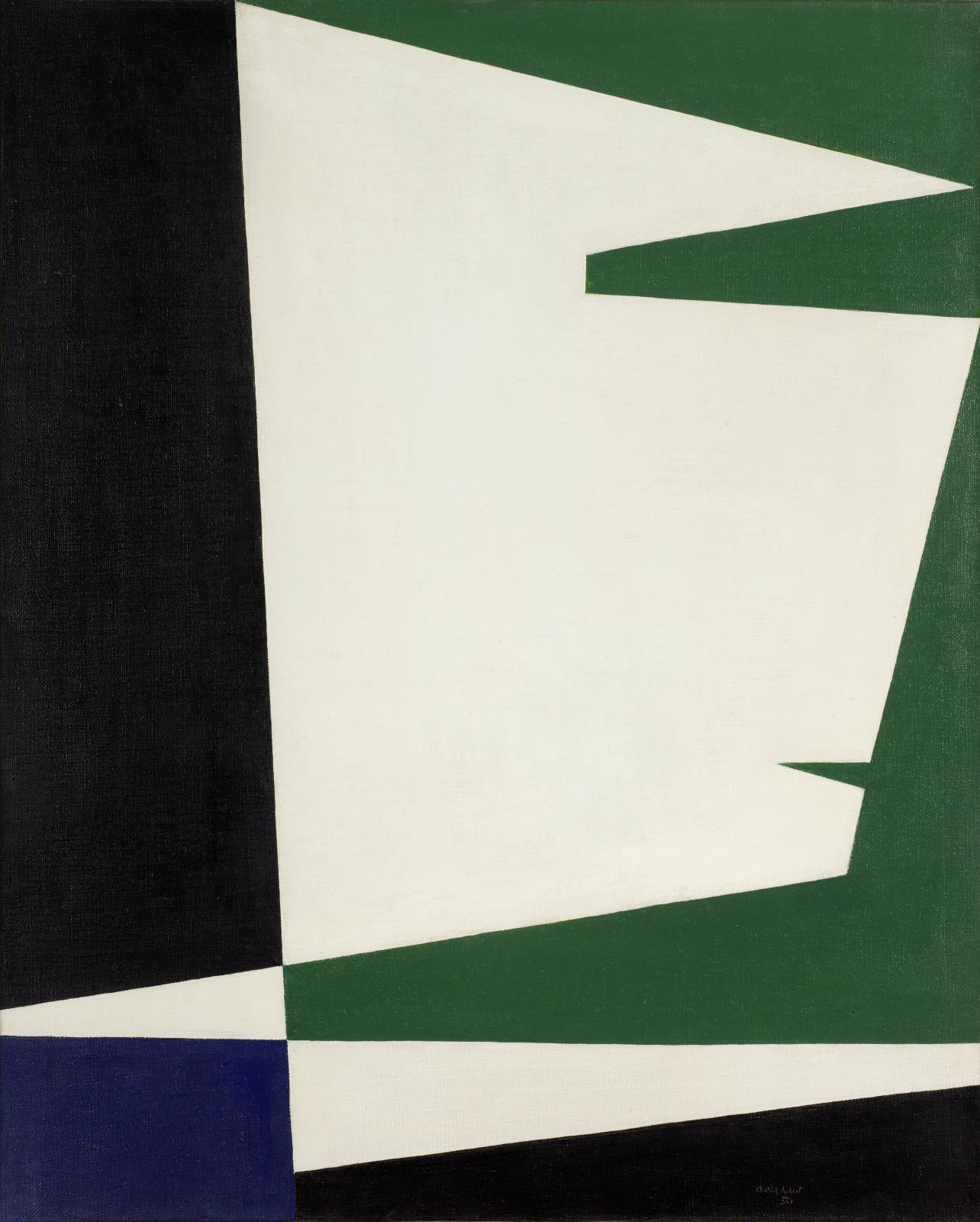 Jo Delahaut (1911-1992), Clostra, oil on canvas, 100.5 x 80.7 cm/39.56 x 31.77 in. © Fondation Gandur pour l’Art, Geneva – Photograph by André Morin © ADAGP 2022 Jo Delahaut (1911-1992), Clostra, oil on canvas, 100.5 x 80.7 cm/39.56 x 31.77 in. © Fondation Gandur pour l’Art, Geneva – Photograph by André Morin © ADAGP 2022